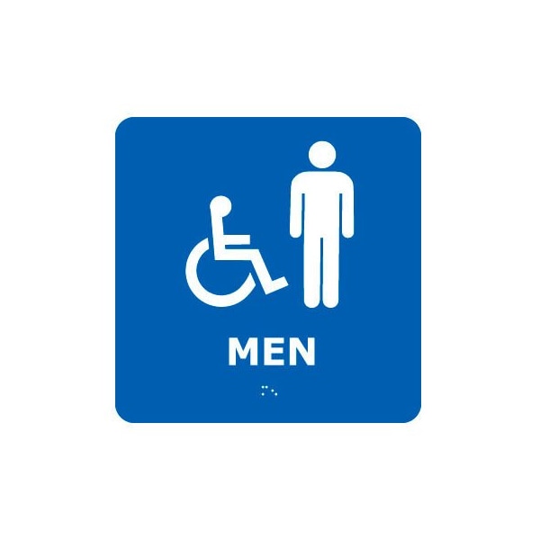 National Marker Co Graphic Braille Sign - Men - Blue ADA4WBL - main